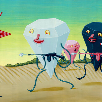 Travis Lampe, The fair and non-malicious attack made in self-defense (detail). Courtesy of Corey Helford Gallery