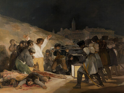 "Il 3 maggio 1808", dipinto da Francisco Goya nel 1814. Un'immagine cruda del danno umano