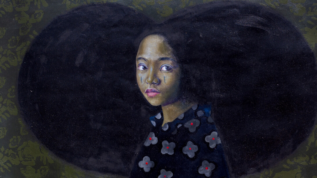 Oluwole Omofemi, ‘Omonalisa II’, Oil and acrylic on canvas, 121 x 121 cm, 2019. Courtesy Signature African Art