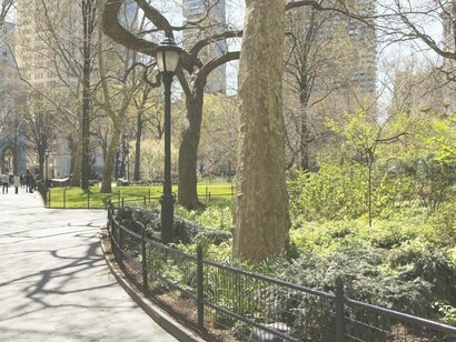Central Park pathway in New York City, USA