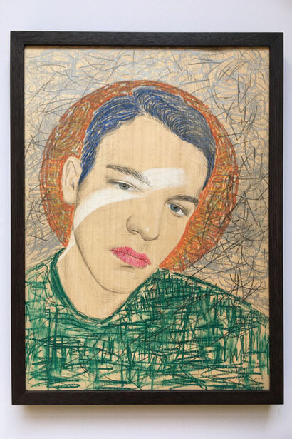  Andrew Mania, Cullen, coloured pencil on wood, 2017