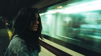A woman waiting for the train