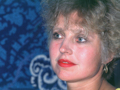 La actriz alemana Hanna Schygulla en el Festival de Cine de Venecia de 1982