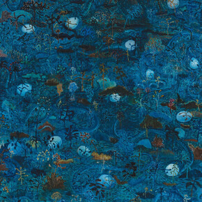 Alok Bal, The blue landscape, 2023-24. Courtesy of Sakshi Gallery