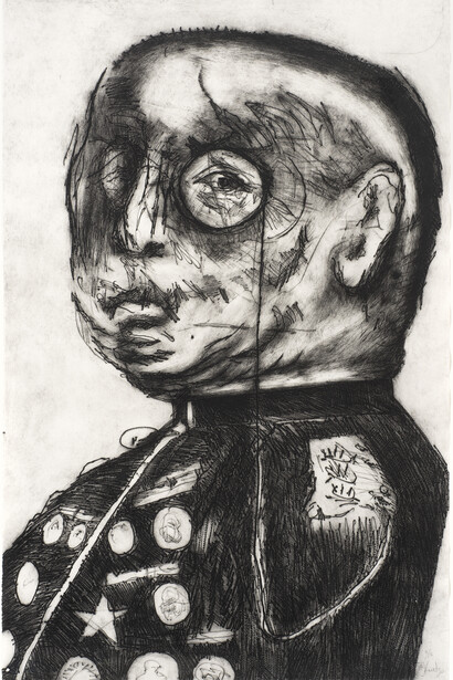 Kentridge General 1993 - Drypoint and engraving with roulette