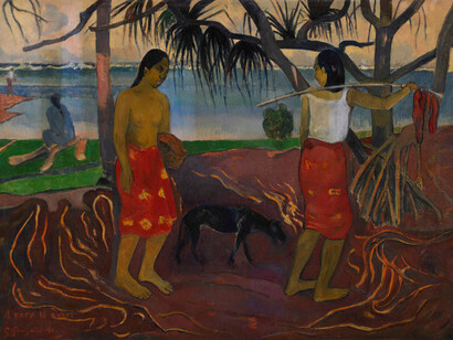 Paul Gauguin, I raro te Oviri (Under the Pandanus) (detail), 1891. Courtesy of Frist Art Museum