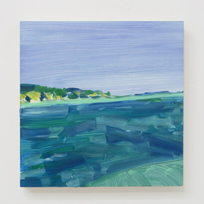 Aubrey Saget, Little Glen, 2023. Oil on panel, 12 x 12 inches (30.5 x 30.5 cm). Courtesy of Halsey McKay Gallery