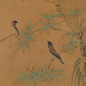Emperor Huizong, Finches and bamboo, early 12th century. Courtesy of the Metropolitan Museum of Art