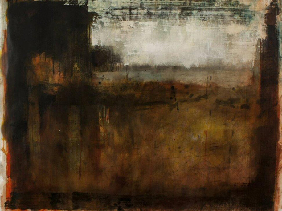 Matthew Phelps, Forest Clearing, Oil & Mixed Media on Board, 42 x 52 in