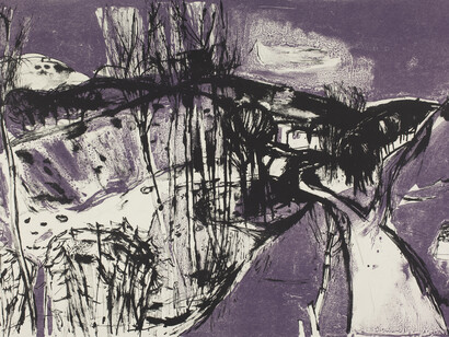 Elizabeth Blackadder, Tuscan Landscape, Towner, Collection Store, PC 2 Drawer 6