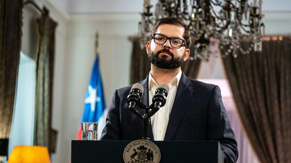 Gabriel Boric, en la rueda de prensa después de conocerse los resultados del plebiscito del pasado 4 de febrero de 2022