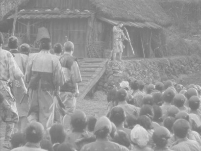"I sette samurai" (1954), di Akira Kurosawa, scena dal film, uno dei più noti ed importanti film di ogni epoca