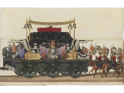 Panoramic View of the entire funeral procession of
Arthur, Duke of Wellington, Henry Alken; George Augustus Sala; Ackermann & Co, 1853 © National Portrait Gallery, London