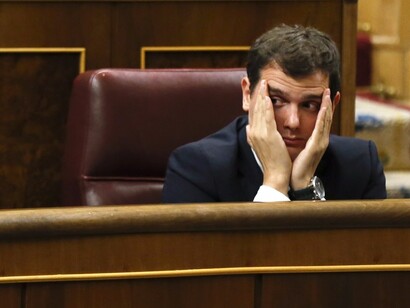 Alvert Rivera (C's) en un escaño del Congreso