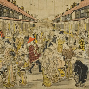 Torii Kiyotada, The main gate (detail), New Yoshiwara, about 1745. Courtesy of Art Institute of Chicago