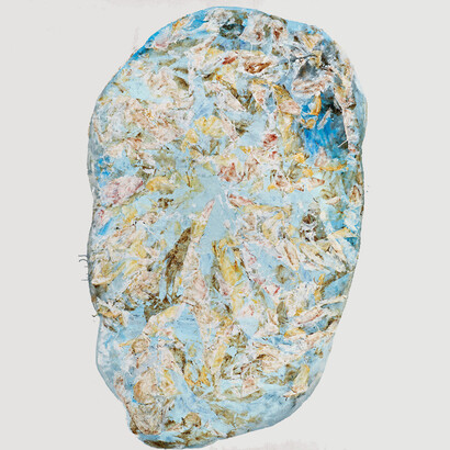 Simon Hantaï, M.M. 22, 1964, oil on canvas, 102 x 86 inches (259.5 x 218.5 cm), Private collection. © Archives Simon Hantaï