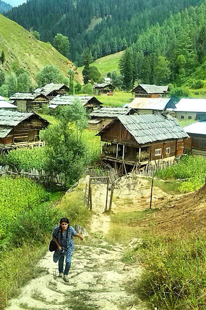 Traditional huts nestled in the scenic Neelam Valley, Azad Kashmir