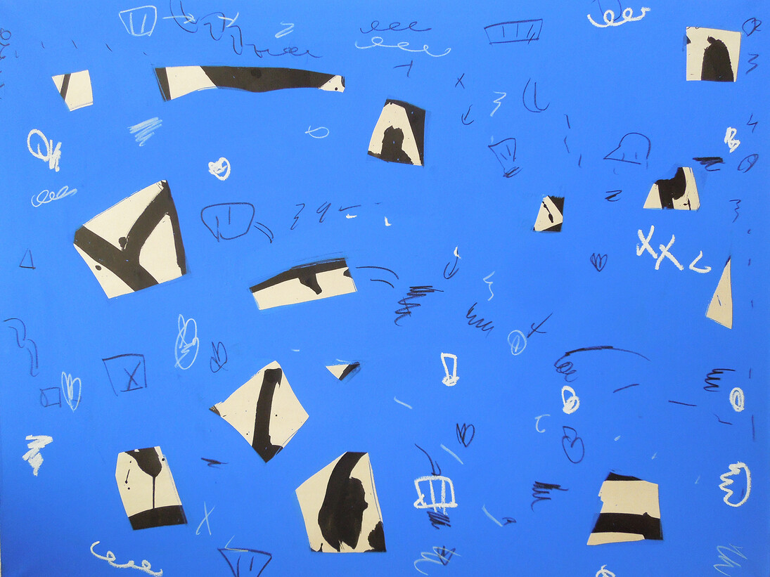 Toru Hamada, T-14-97, 2014, mixed media on paper, canvas, 89 x 116 cm
