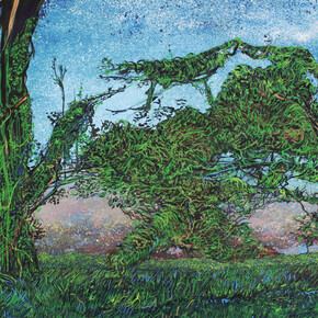 Paula Pohli, Green in Blue tempera