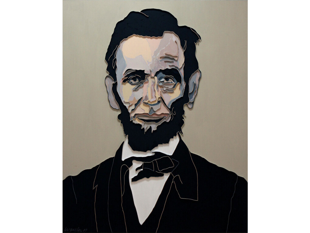 Lee Waisler, Lincoln, 2007, mixed media on canvas, 60 x 48 inches