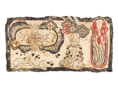 Simone Pellegrini, Punto di Voltata, 2011, tecnica mista su carta da spolvero, cm 74x150