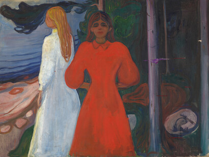 Edvard Munch, Rosso e bianco, 1899–1900. Cortesia di Palazzo Bonaparte