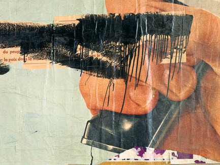 Jacques Villeglé, Rue du Temple Vietnamien (detail), 24 juin 1967, Affiches lacérées marouflées sur toile, 76 x 287 cm, Courtesy Galerie GP & N Vallois, Paris

