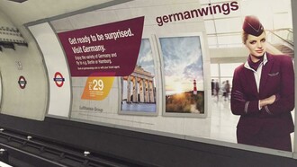 Pubblicità Germanwings nella metro di Londra