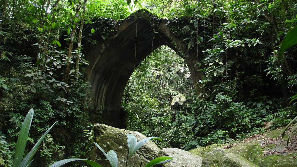 Puente Paso Hondo con arco ojival, Camino de los Españoles, de Puerto Cabello a San Esteban, Carabobo, Venezuela