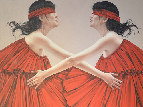 Yang Peng, Face to Face, 2014
Oil on canvas, 63 x 63 inches (160 x 160 cm)