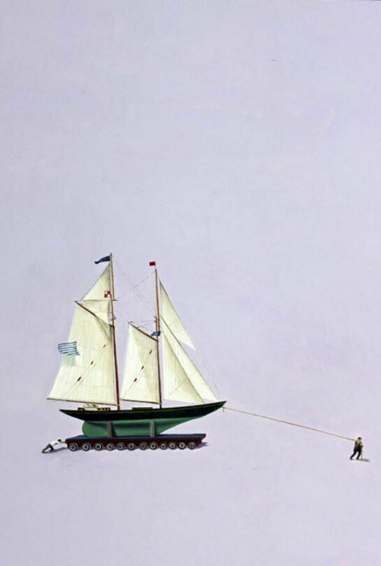 Pablo D'Antoni, Teamwork, 2012, oil on panel, 16 x 12 in.