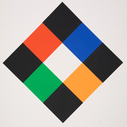 Max Bill, senza titolo, 1969, serigrafia su carta in cinque colori, Galleria civica di Modena, collezione Don Bettelli
