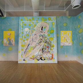 Florian Meisenberg, Reading the Bible at the beach, exhibition view. Courtesy of Anton Kern Gallery