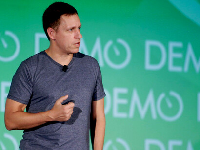 Entrepreneur and venture capitalist Peter Thiel delivers a keynote titled “How to Build the Future” at DEMO Fall 2014, held at the San Jose Convention Center in San Jose, California, on Wednesday, November 19, 2014