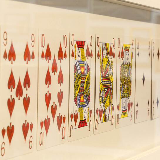 False Memory Archive: A full deck of hand painted ‘reverse colour’ playing cards found at a house clearance sale in Woolwich, London  © A.R. Hopwood