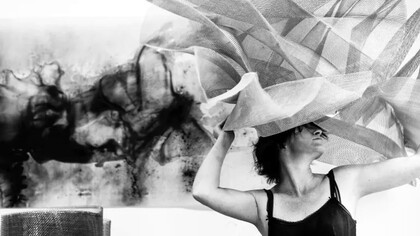 Julie Tremblay en su estudio, 2015. Foto: Isauro Cairo