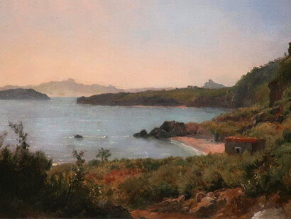 Quadro naturalista di Ischia, Italia, "The island of Ischia", di Achille Etna Michallon (1819)