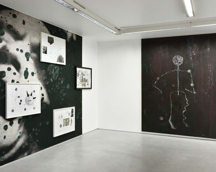 Moi qui adore Barnett Newman, on peut dire qu'on en est loin, Exhibition view. Courtesy of Galerie Christophe Gaillard