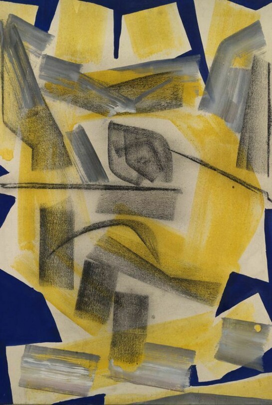Herbert Zangs, Buls I, Charcoal-Paintings, c.1957-8, Paint and charcoal on canvas, 40 x 29 7/8 inches (101.5 x 76 cm), Signed and titled on reverse , Provenance: Galerie Sander, Damstaat, Certificate number 06-02-073, Archives number 1295