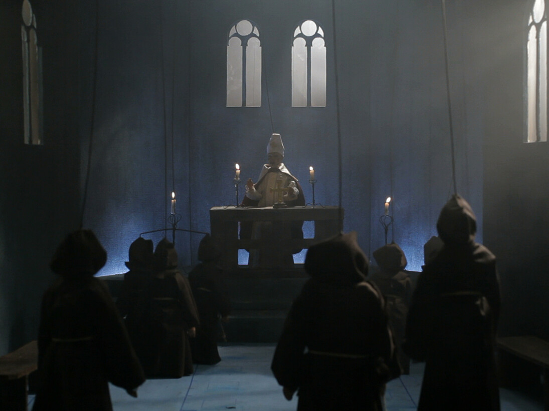 Wael Shawky, Cabaret Crusades: The Horror Show File, 2010, HD video, color, sound, 31:49 min. Video still. Courtesy the artist and Sfeir-Semler Gallery, Beirut / Hamburg