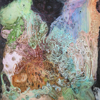 Nighttime, mixed media on canvas, 148x112 cm, 2019