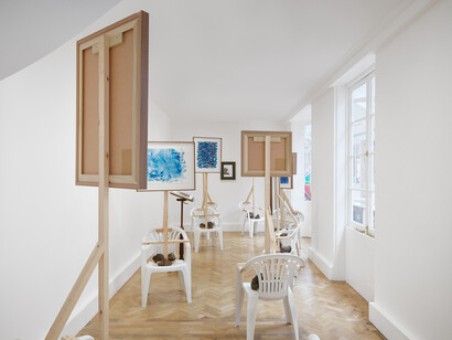 Oscar Murillo, Them, exhibition view. Courtesy of Gagosian Gallery