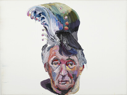 Ben Quilty, Dad with peacock hair, 2013, Oil on linen, 135 x 115 cm; 53 1/8 x 45 1/4 in