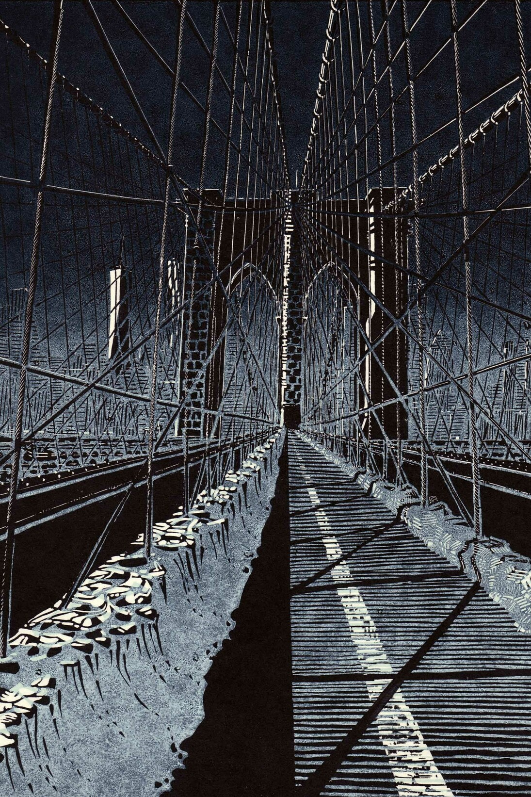 Anne Desmet, Brooklyn Bridge: Night Ice, 2015