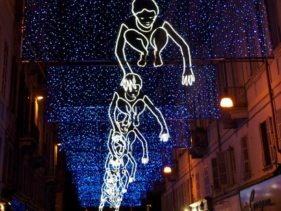 Luci di Natale a Torino, Italia