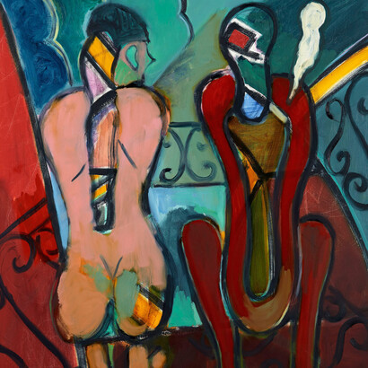 AnAnsel Krut, God's Army, 2014, oil on canvas, 126 x 107 x 7 cm, 49 5/8 x 42 1/8 x 2 3/4 ins, Courtesy of Stuart Shave/Modern Art, London