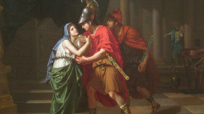 Jean-Baptiste Joseph Wicar (1762-1834), Electra recibiendo las cenizas de su hermano Orestes. Worcester Art Museum, Estados Unidos 