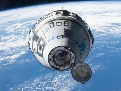 La capsula spaziale con equipaggio Starliner Calypso di Boeing in avvicinamento alla ISS, 20 maggio 2022. Credito fotografico NASA/Boeing