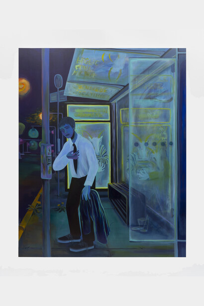 Danielle Roberts,
Undertow, 2023,
Acrylic on linen,
64 x 40 in,
162.6 x 101.6 cm. Courtesy of the artist and Micki Meng Gallery