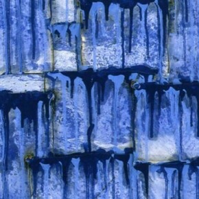 Nathan Slate Joseph, Rickshaw II, 2004, Pure color pigment on galvanized steel, 18 x 18 inches